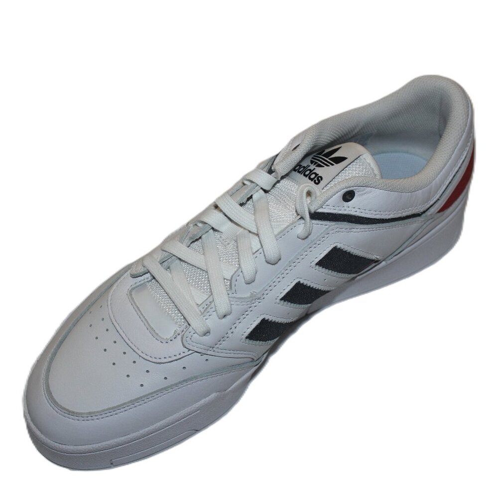 ADIDAS MEN'S WHT/GRAY/RED DROP STEP LOW SNEAKERS US 13/F48/ UK 12 1/2